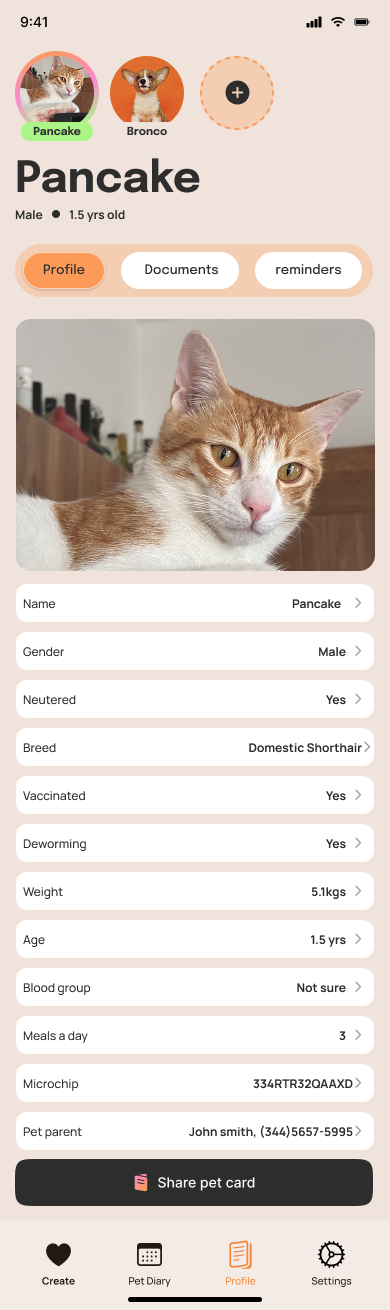 xopet Pet Profile